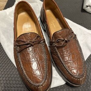 New Martin Dingman Bill Bow Loafer- Genuine Crocodile